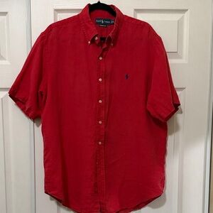 Polo by Ralph Lauren Men's Casual Red Button Down Shirt